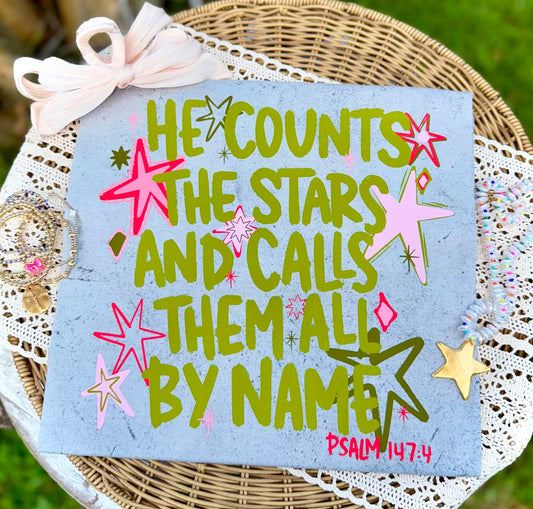 He Counts the Stars Faith DTF Transfers