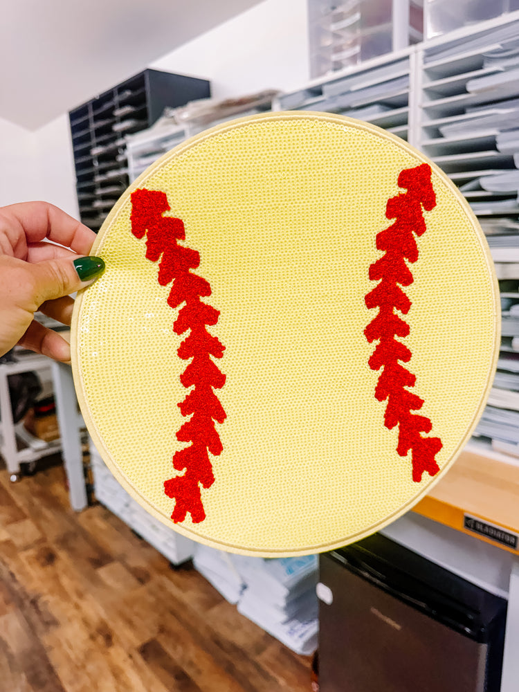 Oversized Softball Sequin Patch (Adult Size)