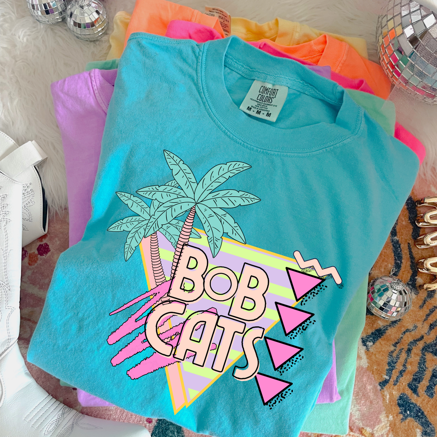 Bobcats Palm Tree Mascot DTF Transfer