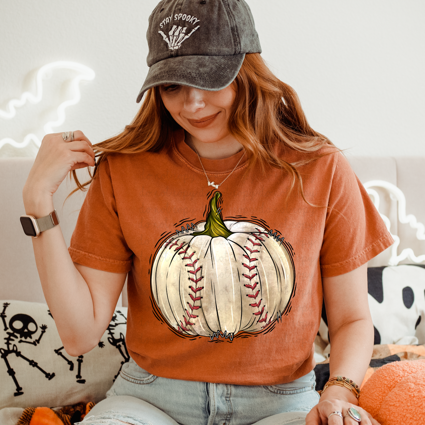Baseball Pumpkin DTF Transfer