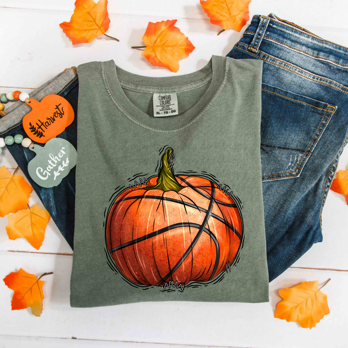 Basketball Pumpkin DTF Transfer