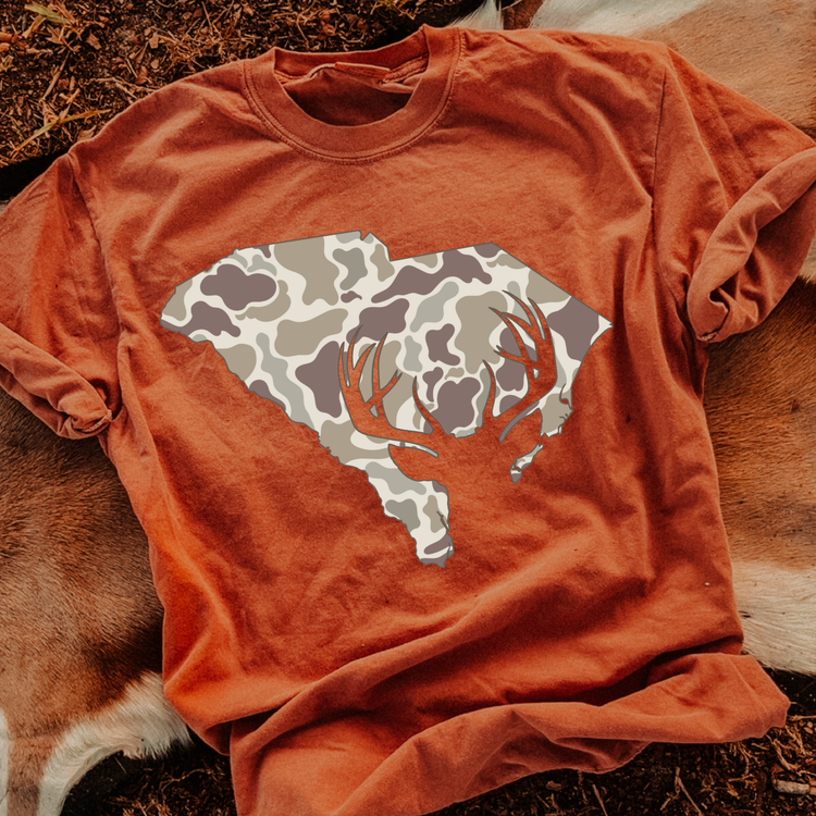 Camo South Carolina Hunting DTF Transfer