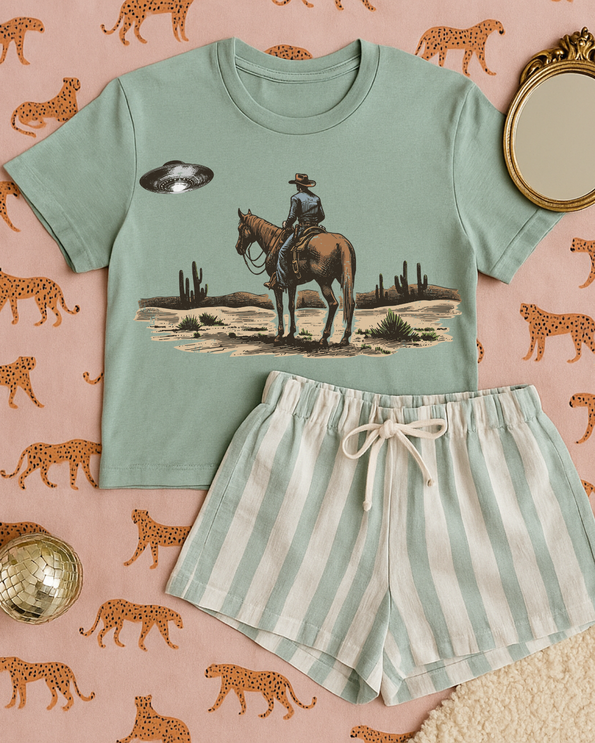 Cowboy And UFO DTF Transfer