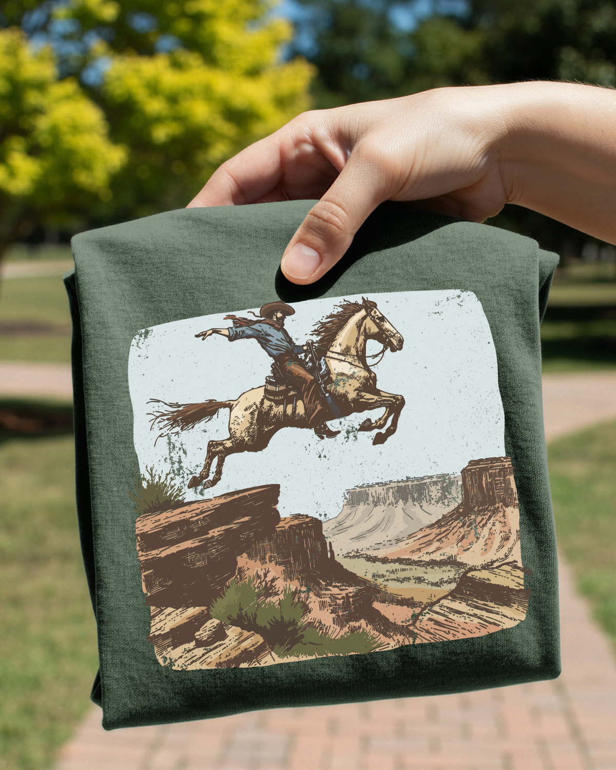 Cowboy Horse Midair DTF Transfer