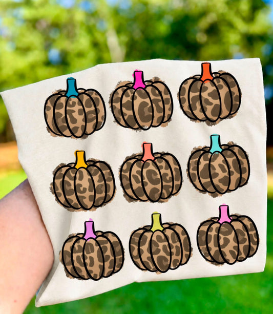 Leopard Pumpkin Patch Grid DTF Transfer
