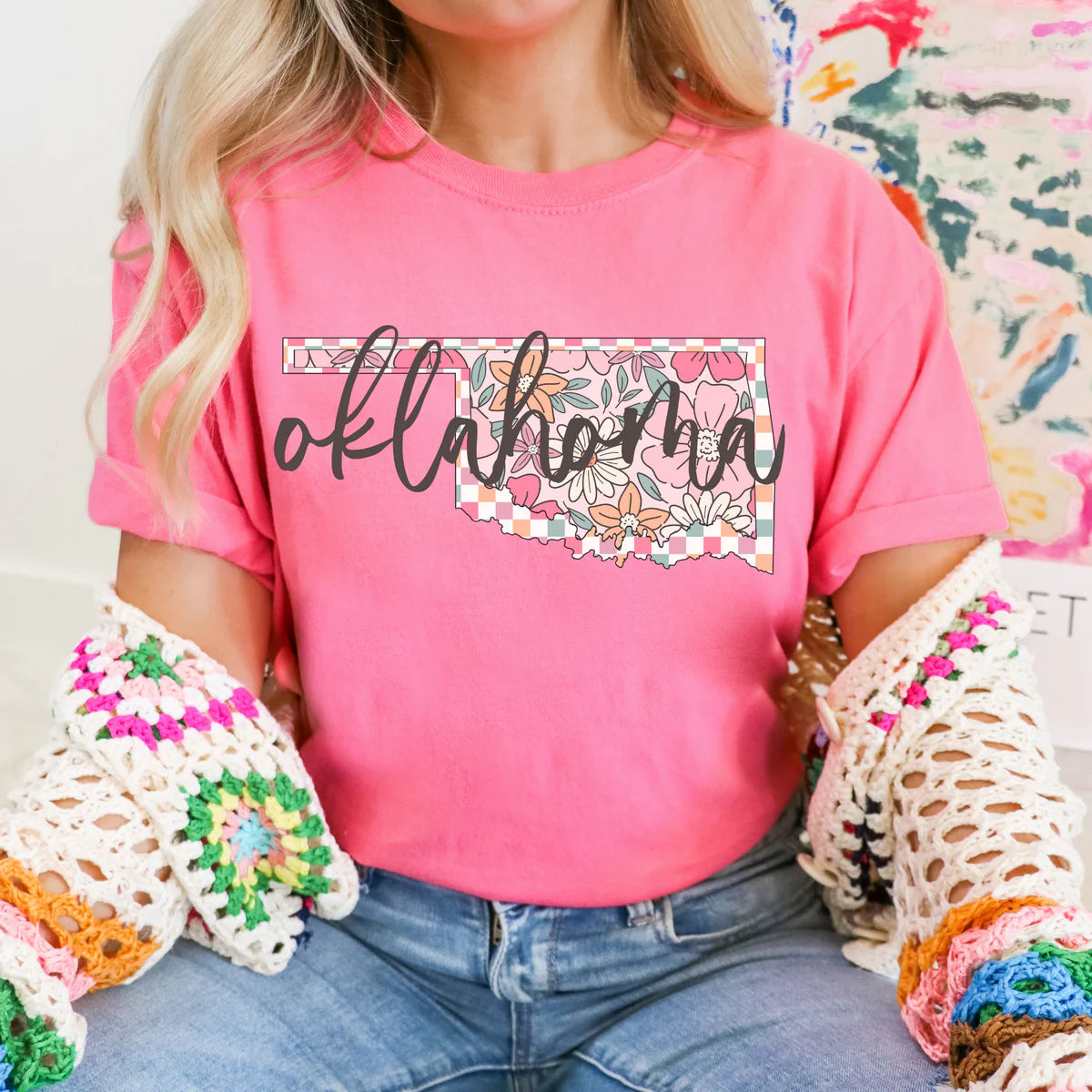 Spring Floral State Oklahoma DTF Transfer