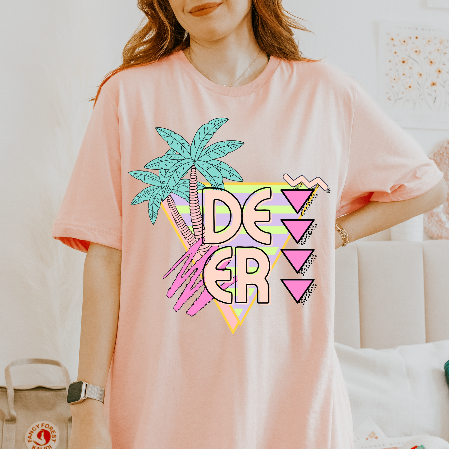 Deer Palm Tree Mascot DTF Transfer