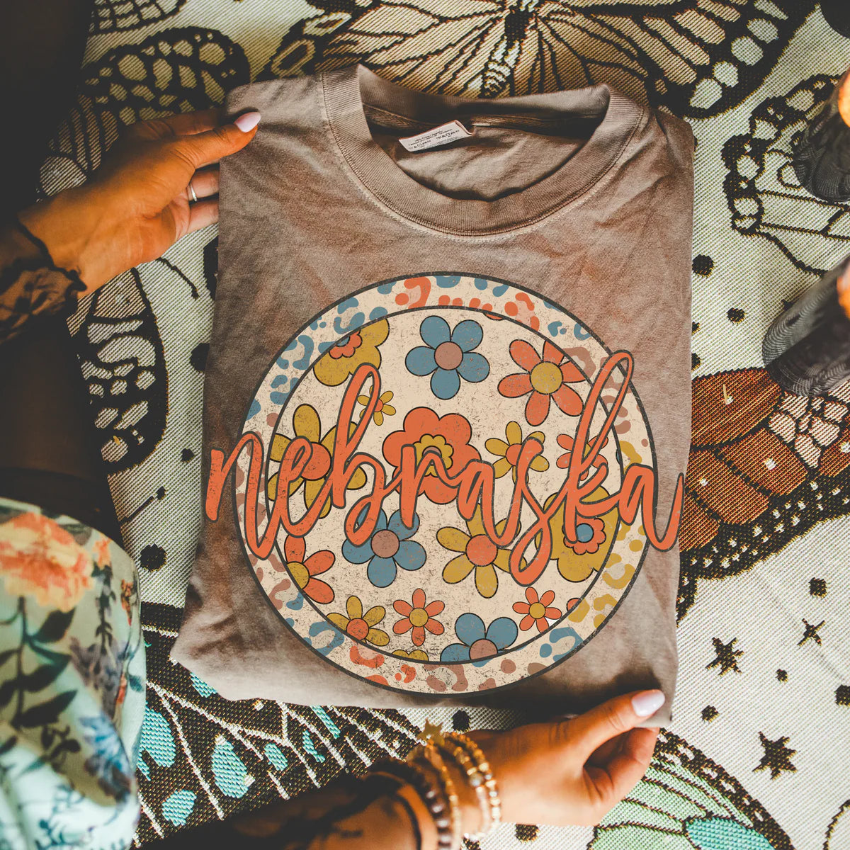 Nebraska Boho Leopard State DTF Transfer