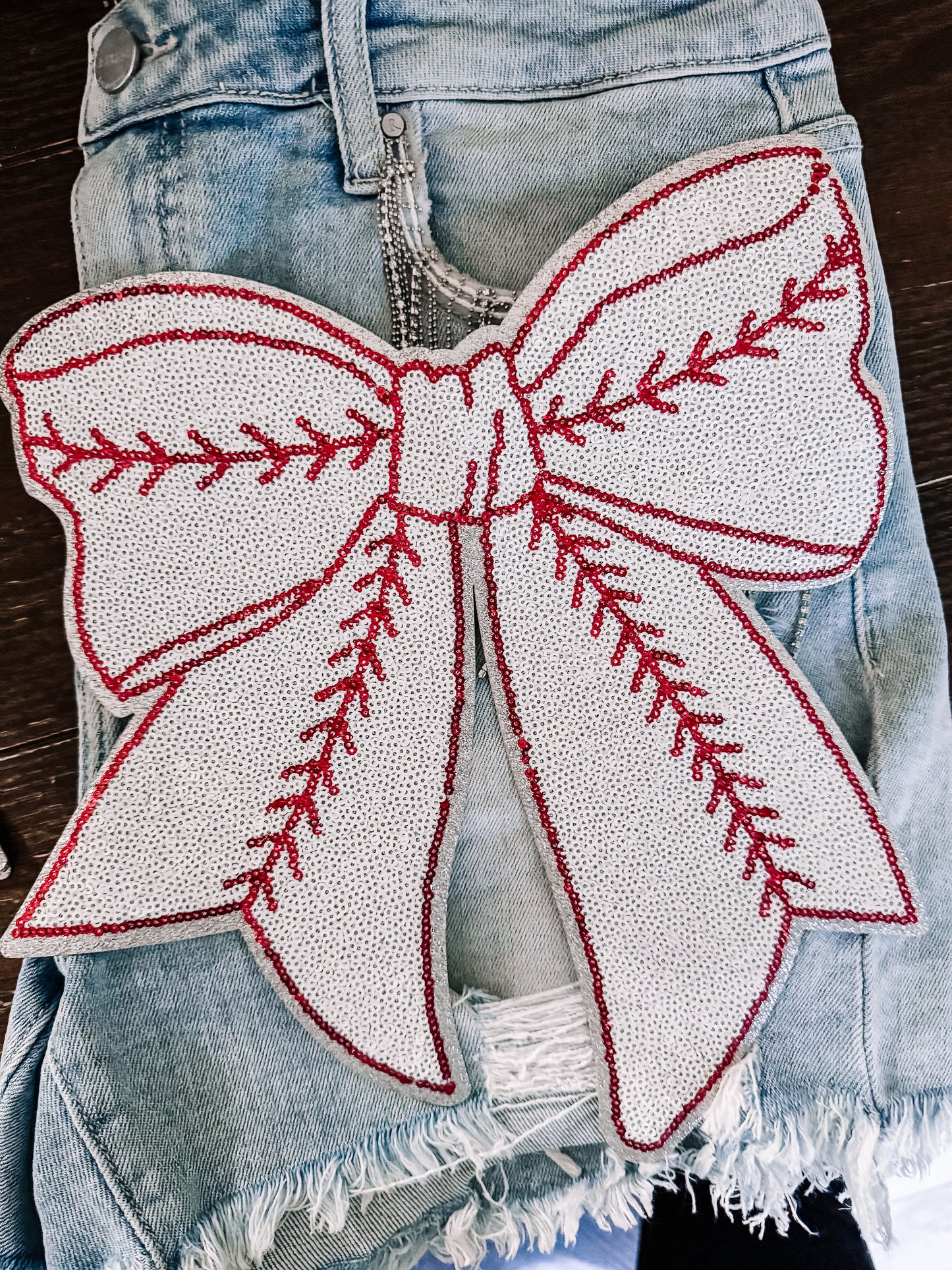 Baseball Sequin Chenille Patch