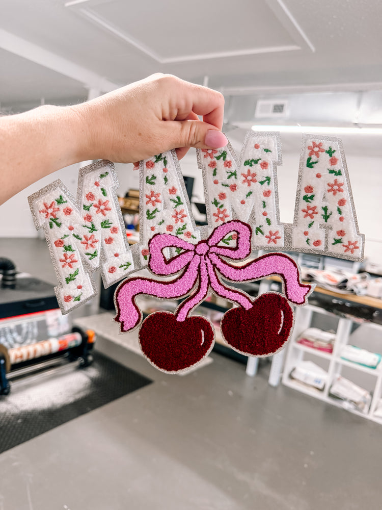 Floral Cherry Mama Chenille Patch