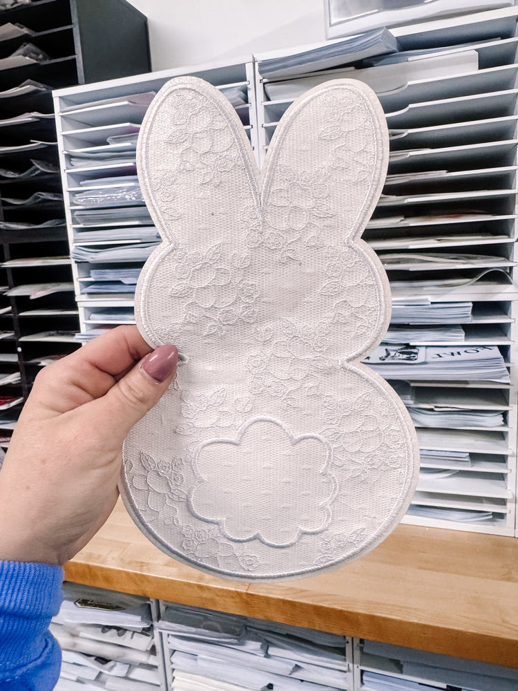 Lace Sequin Easter Bunny Chenille Patch