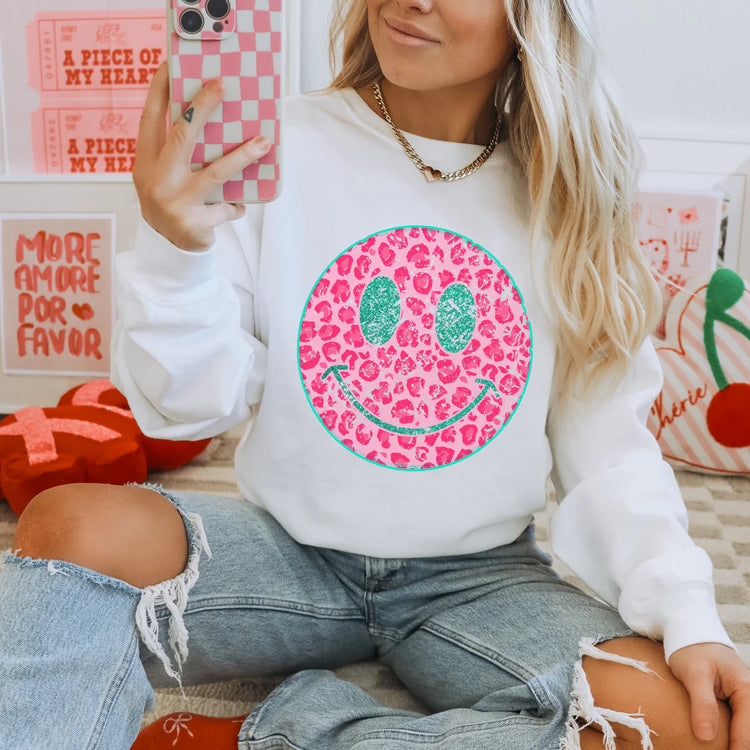 Valentine Leopard Print Smile DTF Transfer