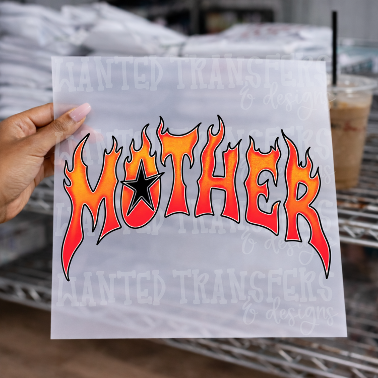 Retro/Edgy Flame Mother DTF Transfer