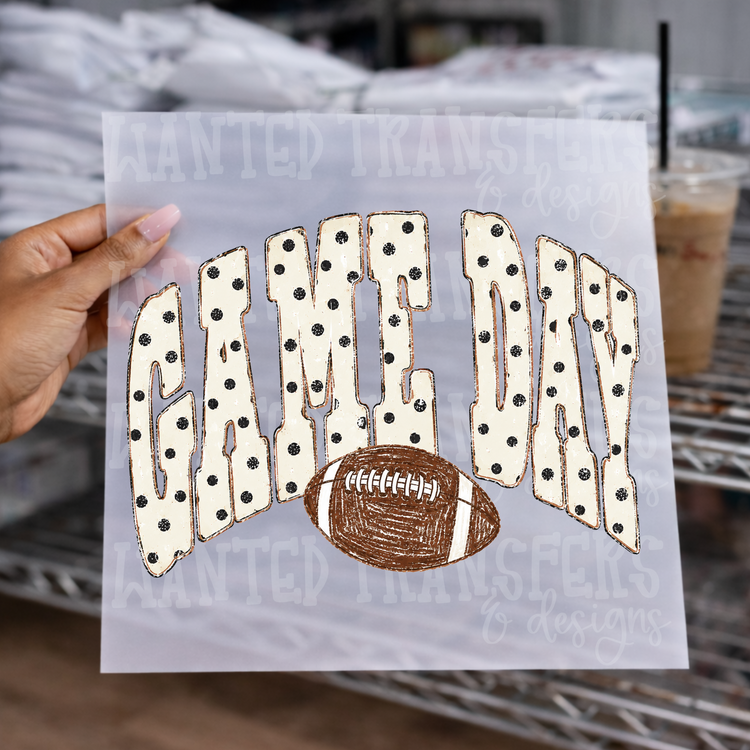 Game Day Football Faux Painted Polka Dots DTF Transfer