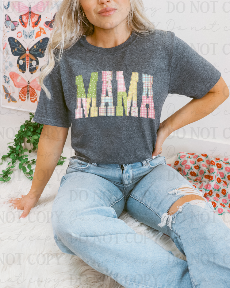 Faux Fabric Spring Mama DTF Transfer