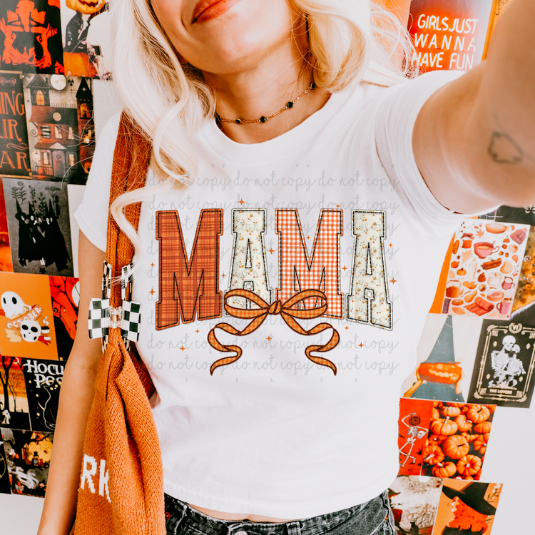 Fall Faux Stitch Mama DTF Transfer