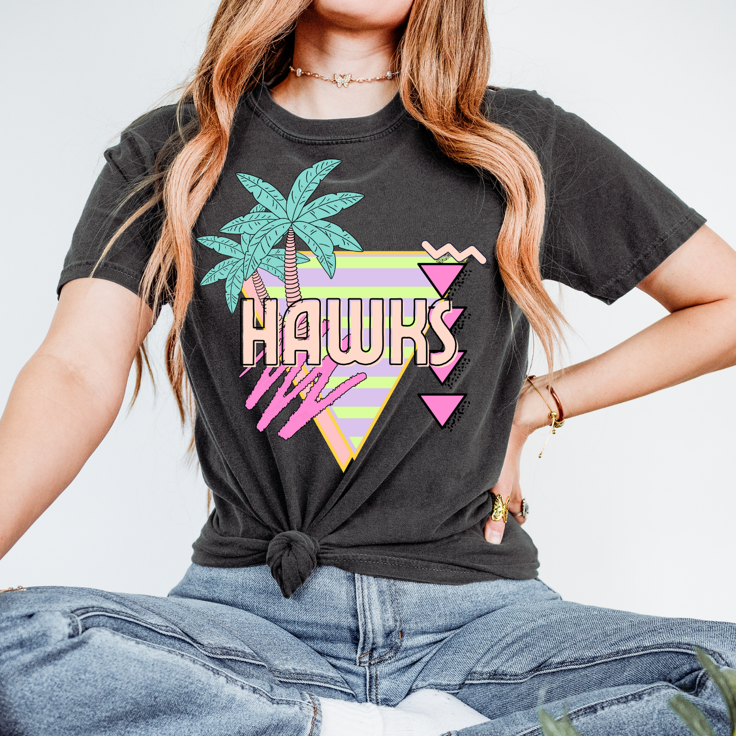 Hawks Palm Tree Mascot DTF Transfer