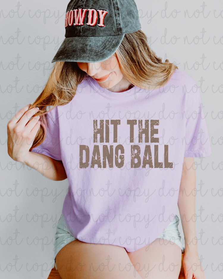 Distressed Hit The Damn Ball (Brown) DTF Transfer