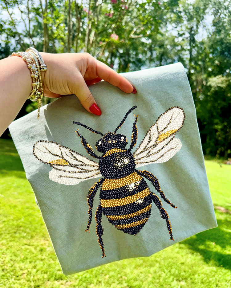 Faux Rhinestone Bee DTF Transfer
