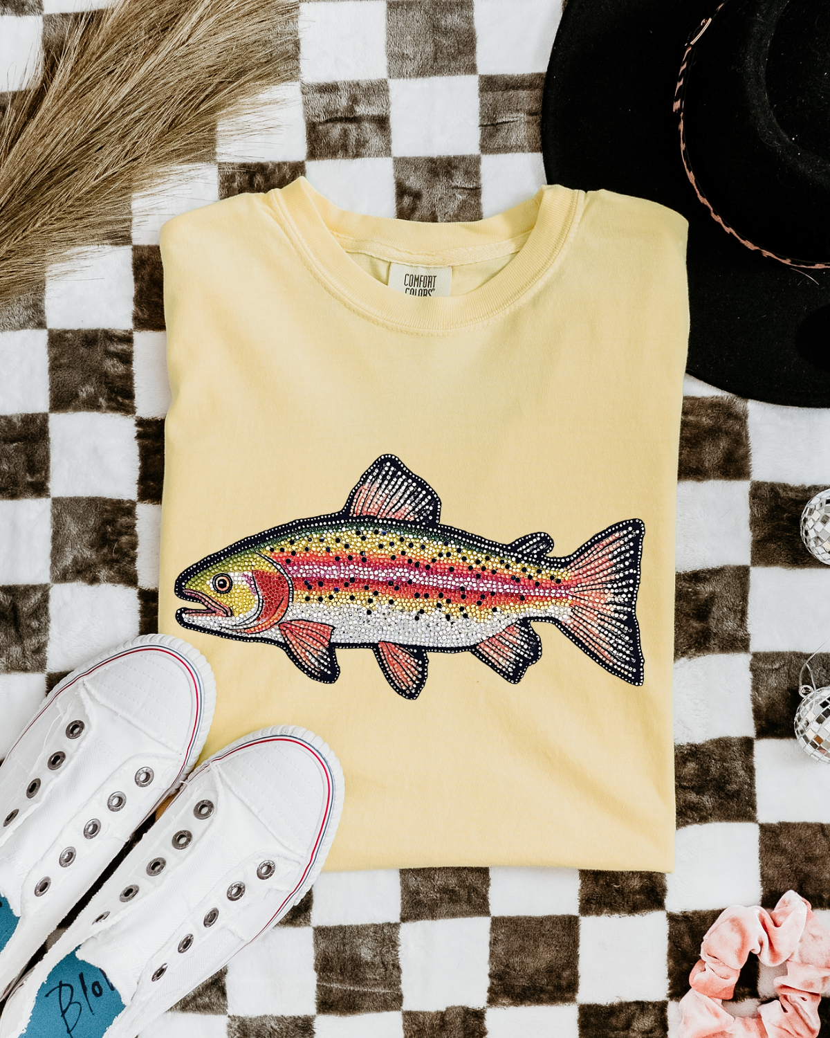 Faux Rhinestone Fish DTF Transfer