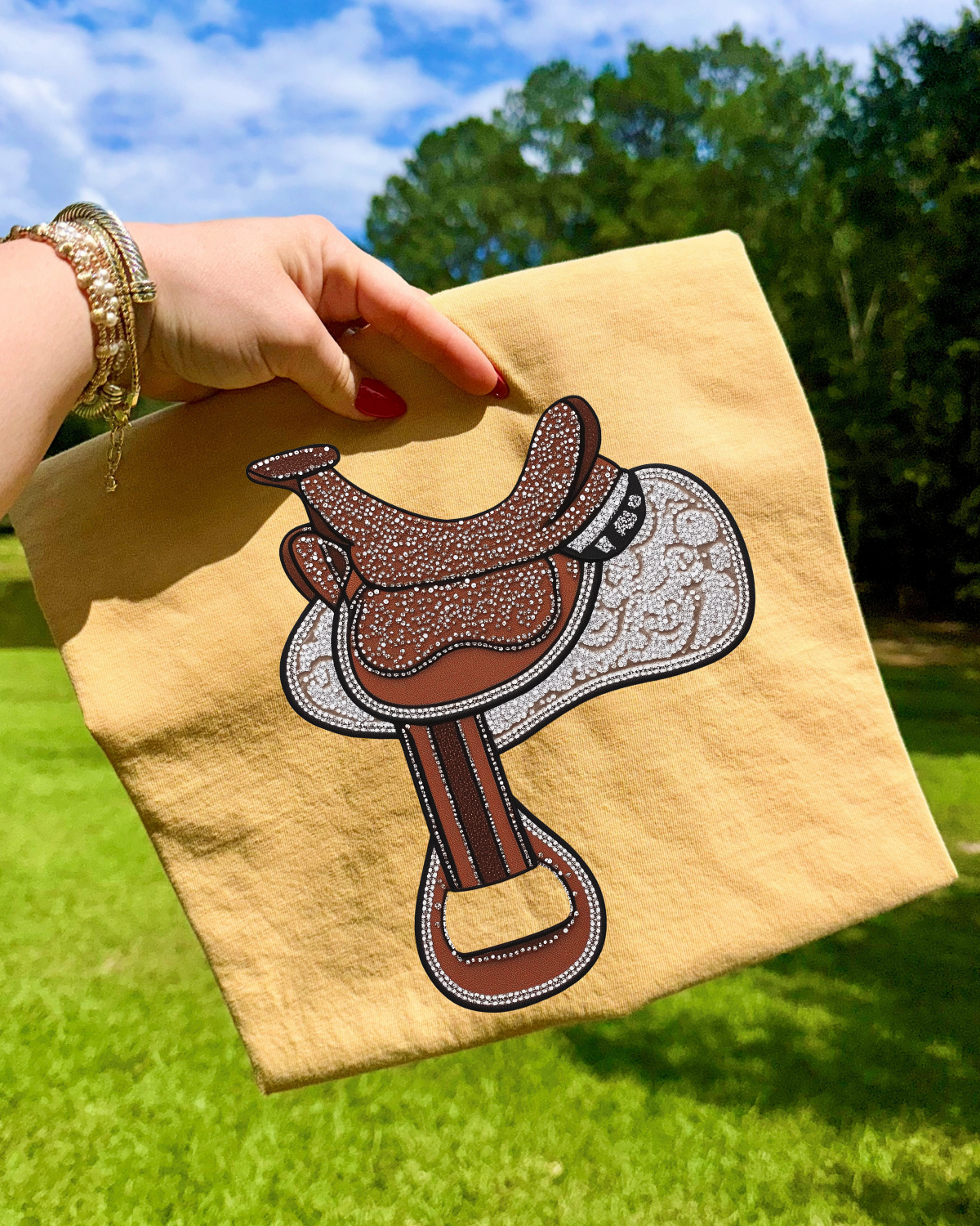 Faux Rhinestone Saddle DTF Transfer