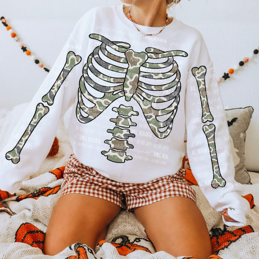 Camo Rib Cage Halloween DTF Transfer