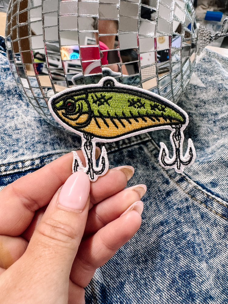 Green & Yellow Fishing Lure Hat/Jacket Patch