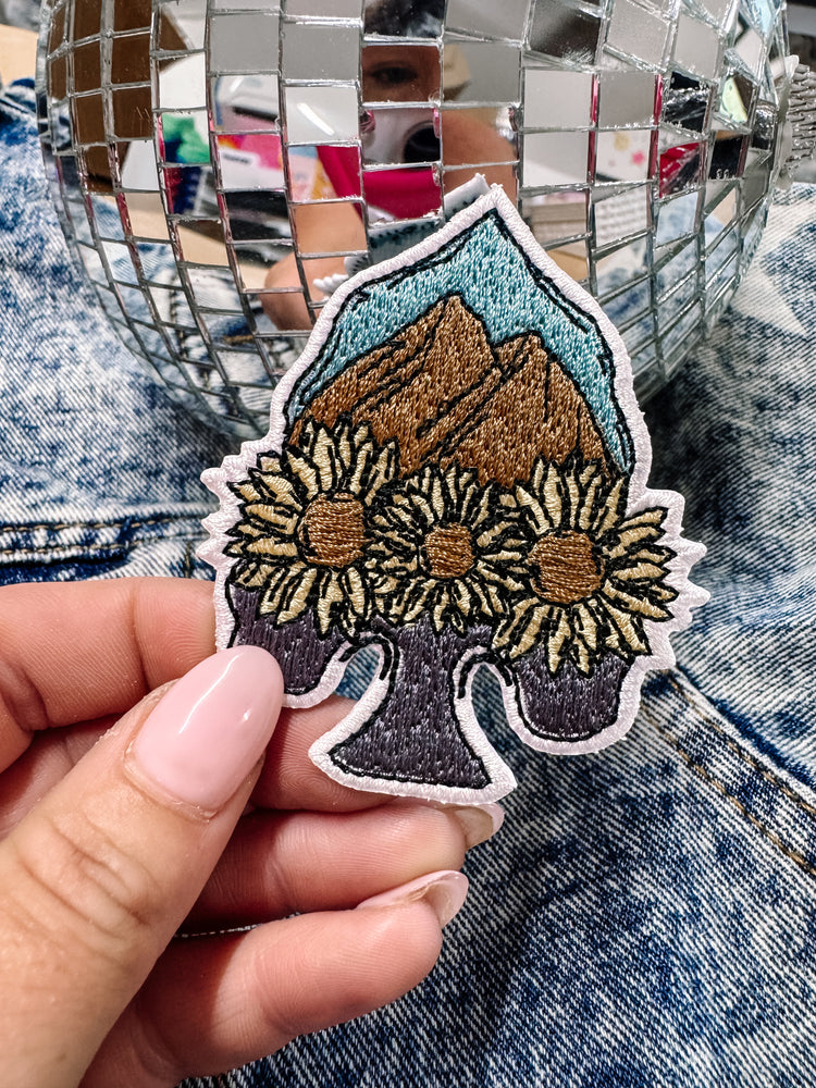 Sunflower Arrowhead Western Hat/Jacket Patch