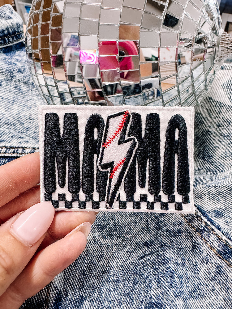 Baseball Mama Lightening Bolt Hat/Jacket Patch