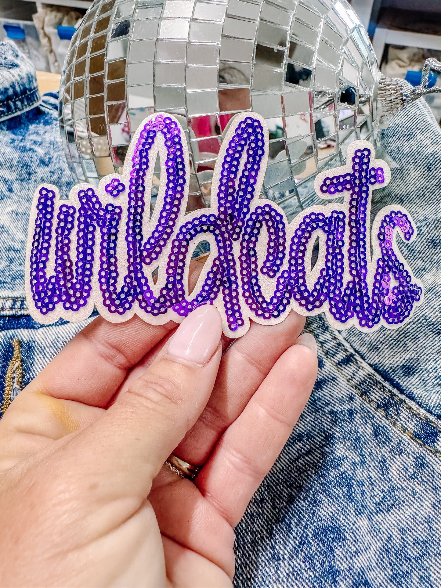 Wildcats Sequin Purple Hat/Jacket Patch
