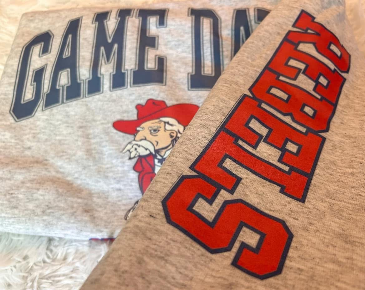 Game Day Oxford with Sleeve DTF Transfer