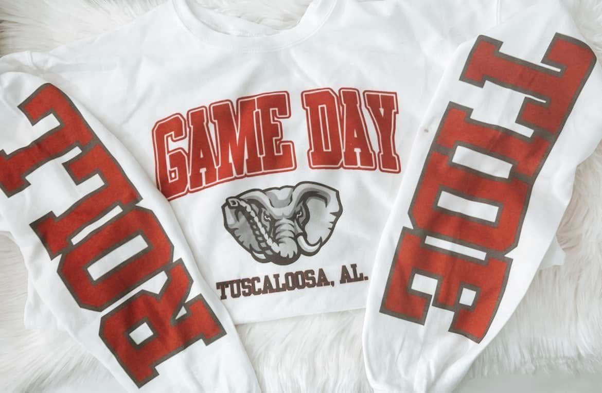 Game Day Tuscaloosa, AL with Sleeve DTF Transfer