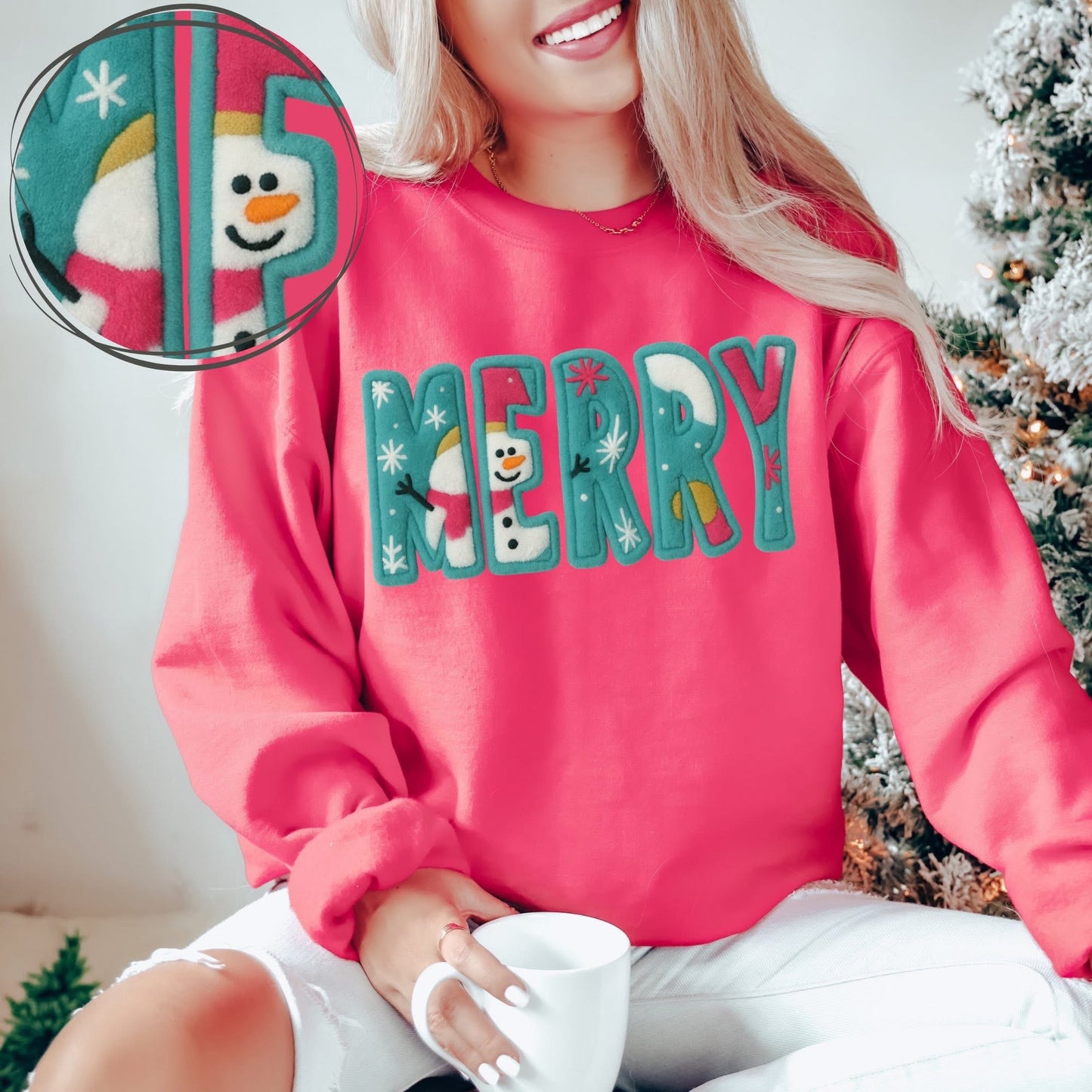 Faux Yarn Merry DTF Transfer