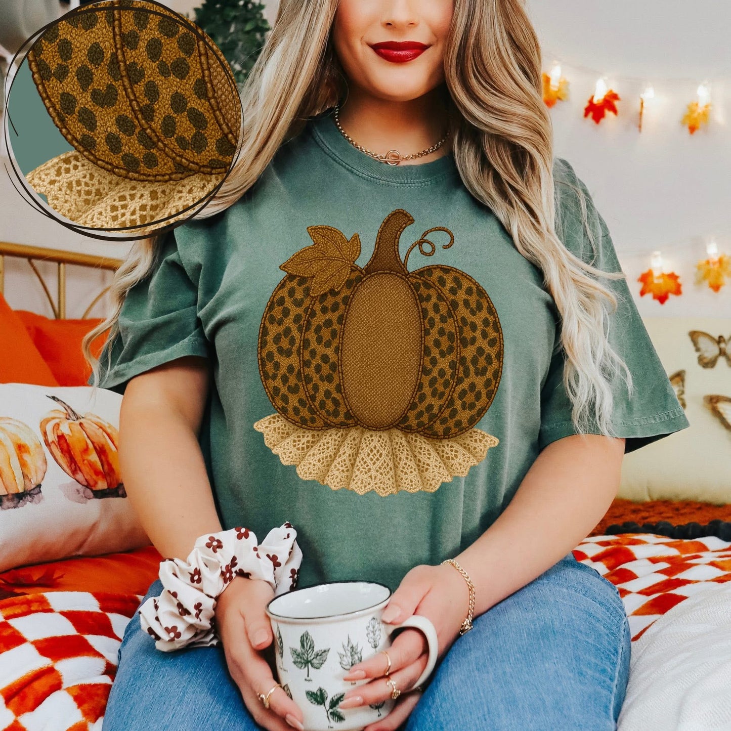 Faux Yarn Pumpkin DTF Transfer