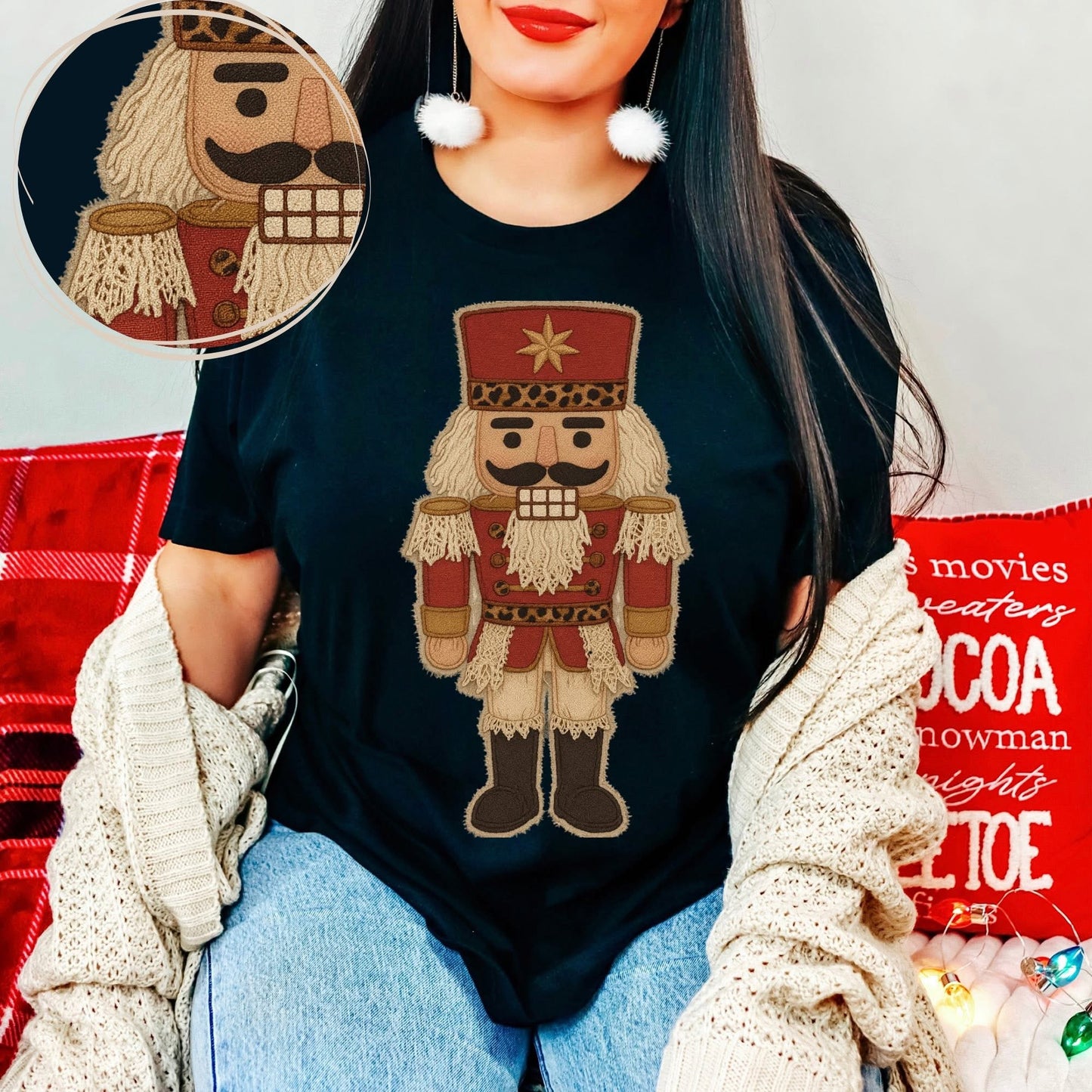 Faux Yarn Nutcracker DTF Transfer