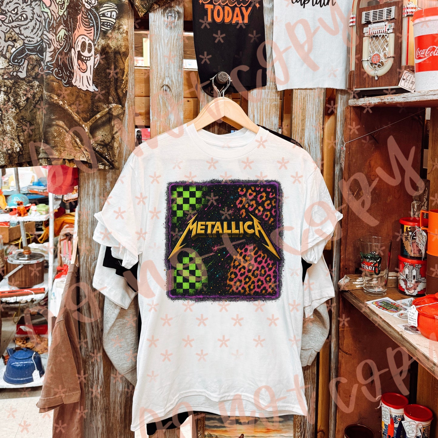 Metal Neon Checkered DTF Transfer