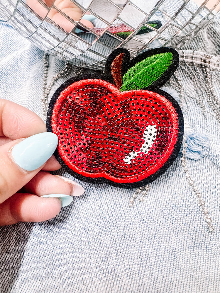 Sequin Teacher Apple Hat/Pocket Patch