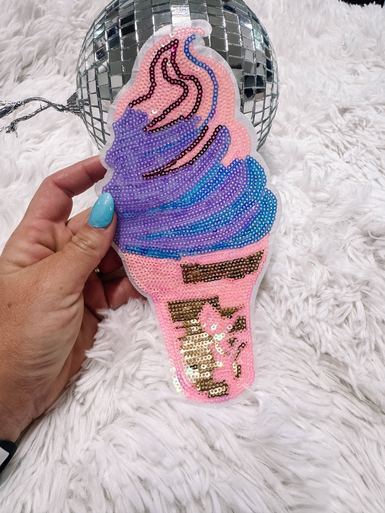 Youth Ice Cream Sequin Chenille Patch