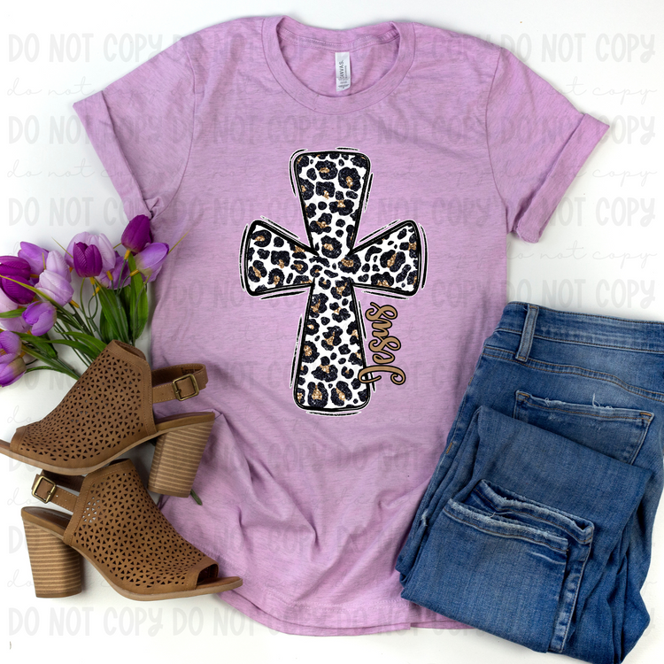Leopard Cross Faith DTF Transfer