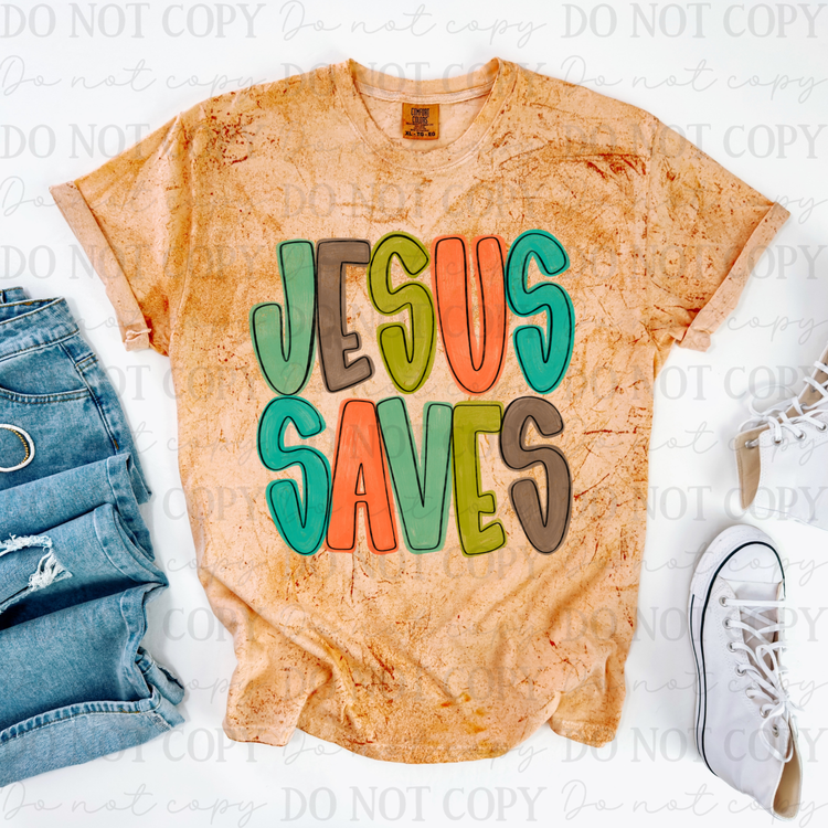 Jesus Saves DTF Transfer