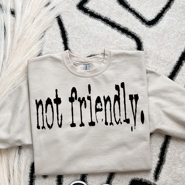 Not Friendly Single Color Screen Print Transfer