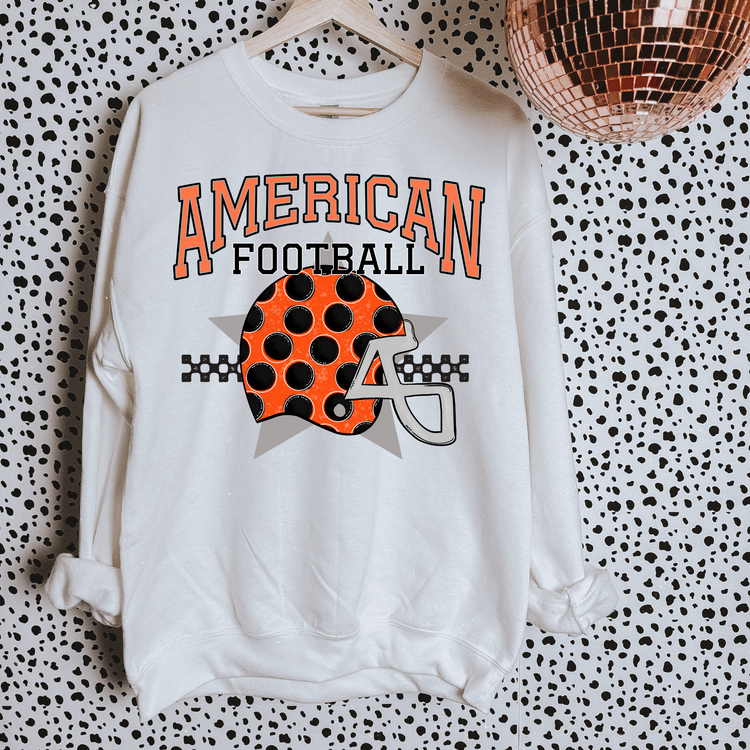 Black + Orange American Football DTF Transfer
