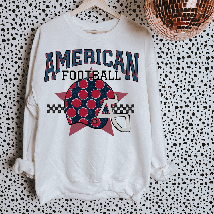 Navy + Burgendy American Football DTF Transfer
