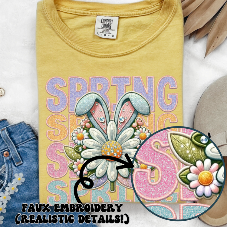 Spring Faux Embroidery DTF Transfer