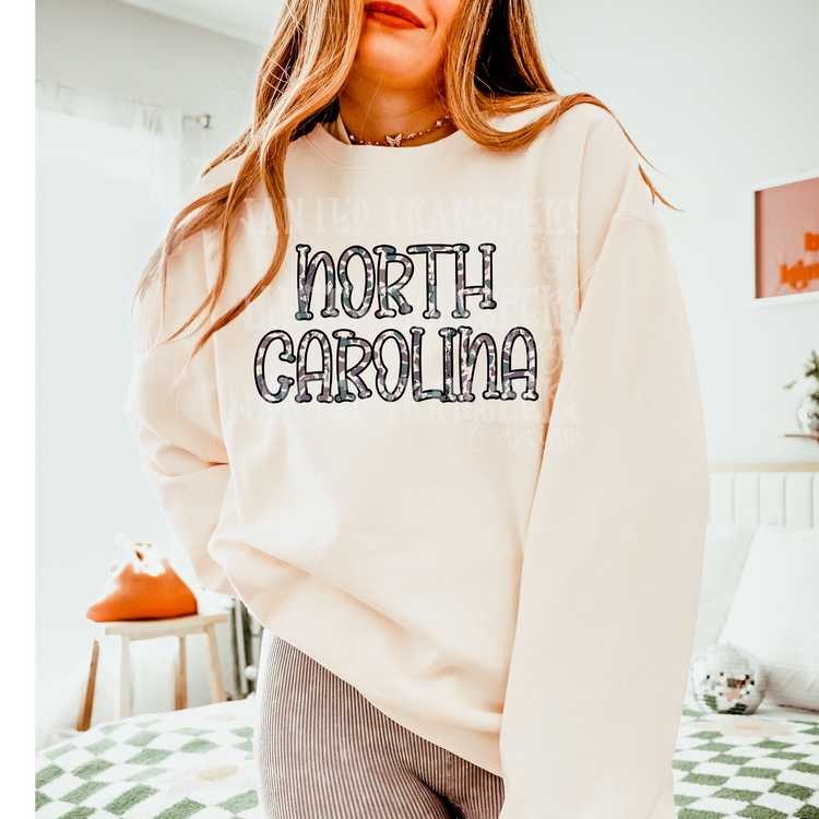 Camo State North Carolina PNG Digital Download