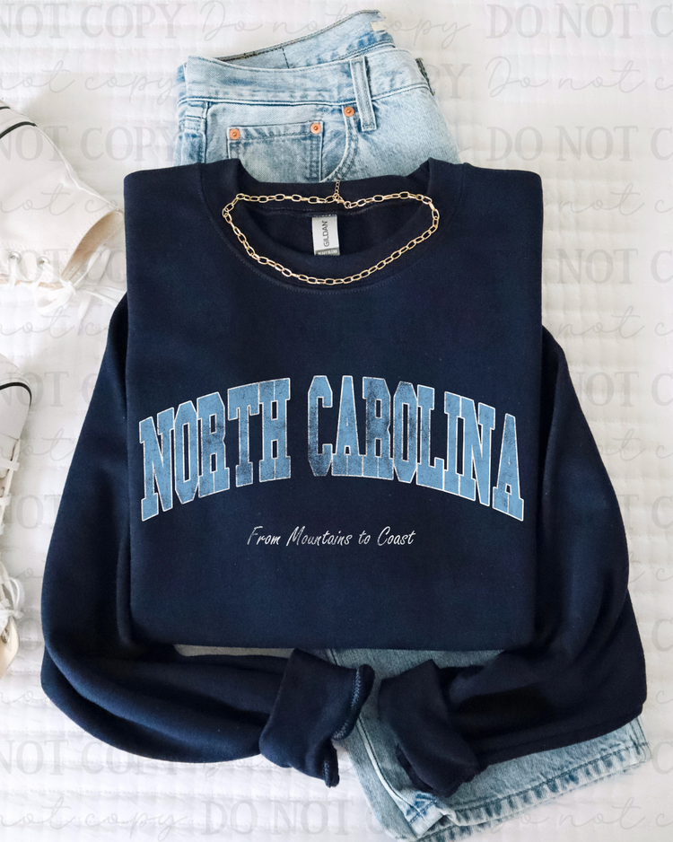 North Carolina (White) DTF Transfer
