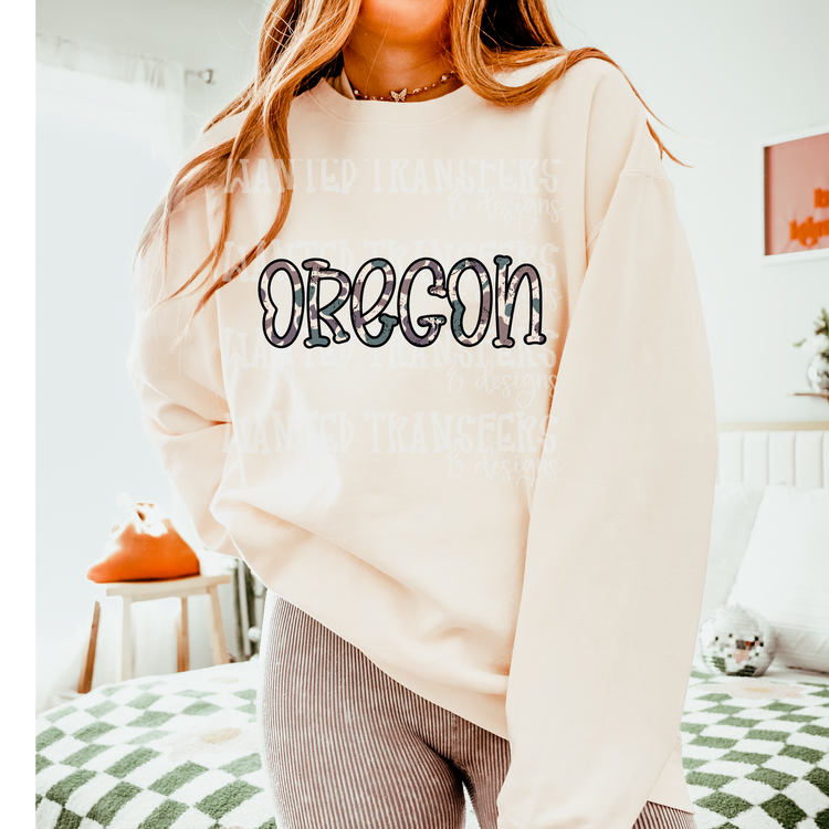 Camo State Oregon PNG Digital Download