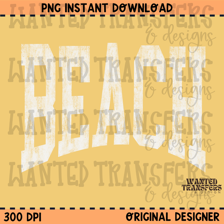 Beach White Varsity Summer PNG Digital Download