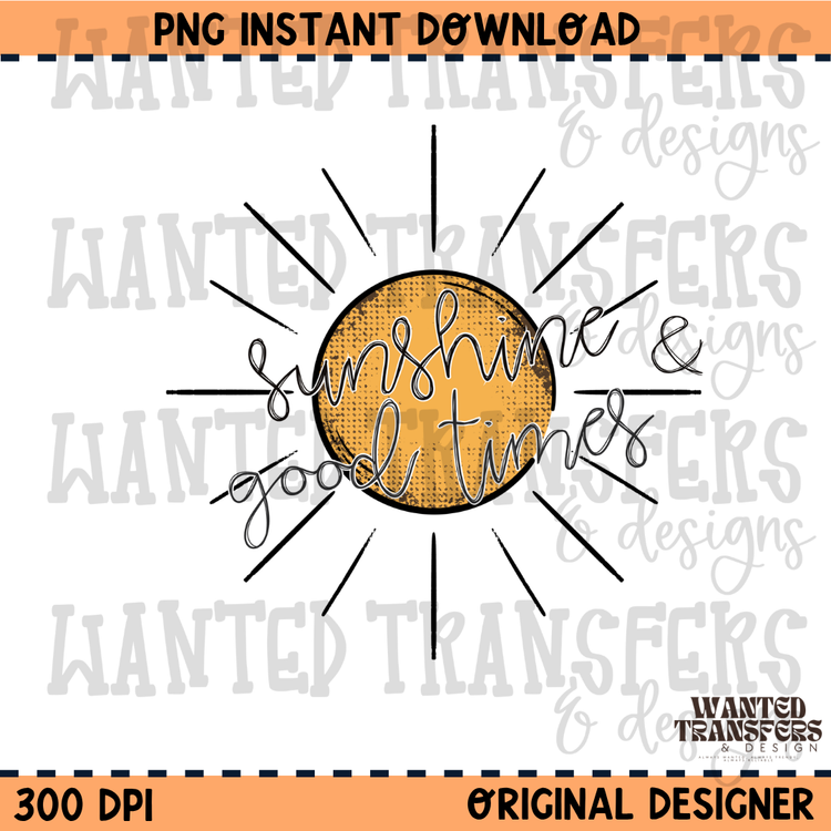Sunshine & Good Times Summer PNG Digital Download