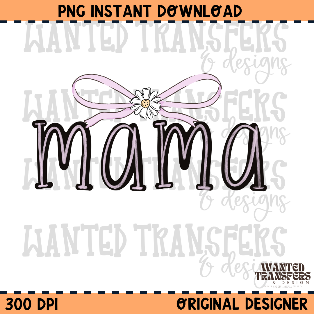 Purple Coquette Mama PNG Digital Download